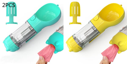 All-in-One Pet Hydration Bottle with Bowl & Waste Bag Holder