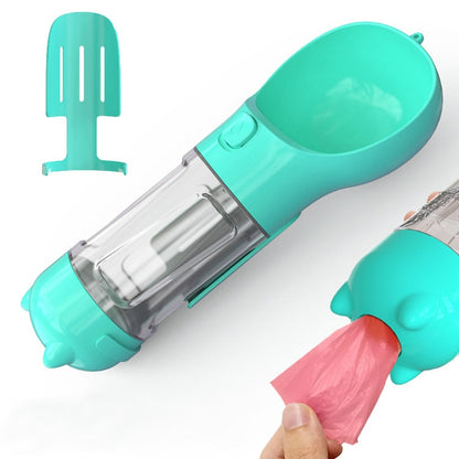 All-in-One Pet Hydration Bottle with Bowl & Waste Bag Holder