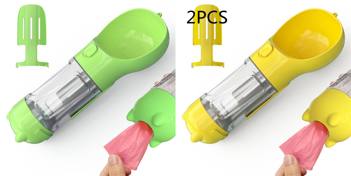 All-in-One Pet Hydration Bottle with Bowl & Waste Bag Holder