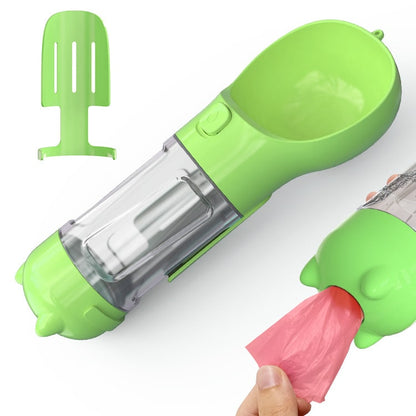 All-in-One Pet Hydration Bottle with Bowl & Waste Bag Holder