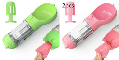 All-in-One Pet Hydration Bottle with Bowl & Waste Bag Holder