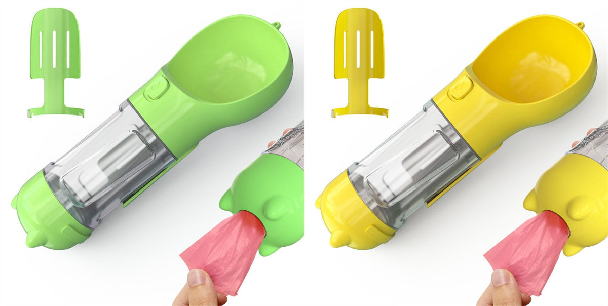 All-in-One Pet Hydration Bottle with Bowl & Waste Bag Holder