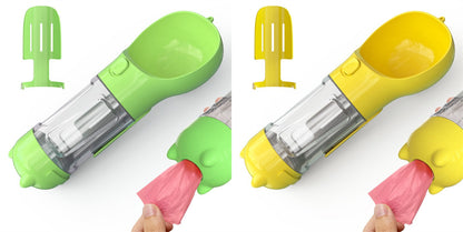 All-in-One Pet Hydration Bottle with Bowl & Waste Bag Holder