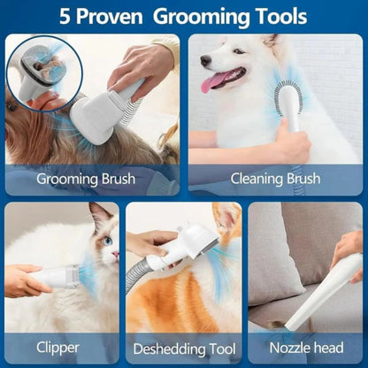5-in-1 Dog Grooming Set with Pet Hair Vacuum and Clipping Tools
