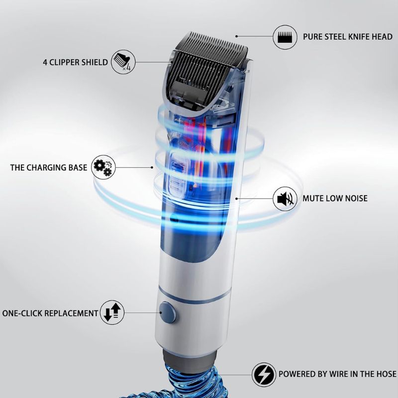 5-in-1 Dog Grooming Set with Pet Hair Vacuum and Clipping Tools