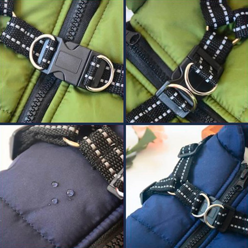 Winter Dog Jacket with Reflective Harness – Waterproof Design