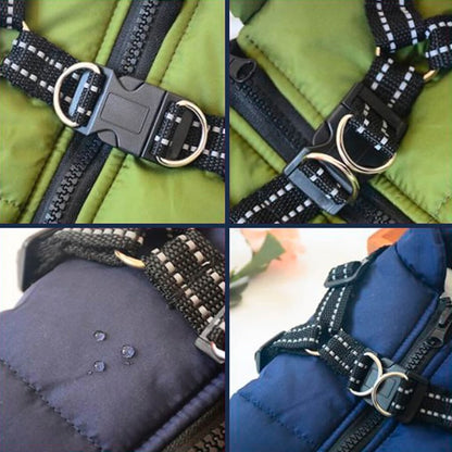 Winter Dog Jacket with Reflective Harness – Waterproof Design