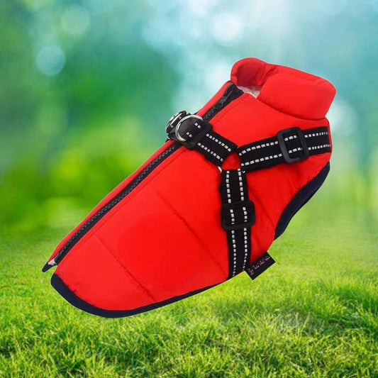 Winter Dog Jacket with Reflective Harness – Waterproof Design