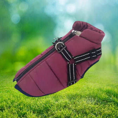 Winter Dog Jacket with Reflective Harness – Waterproof Design