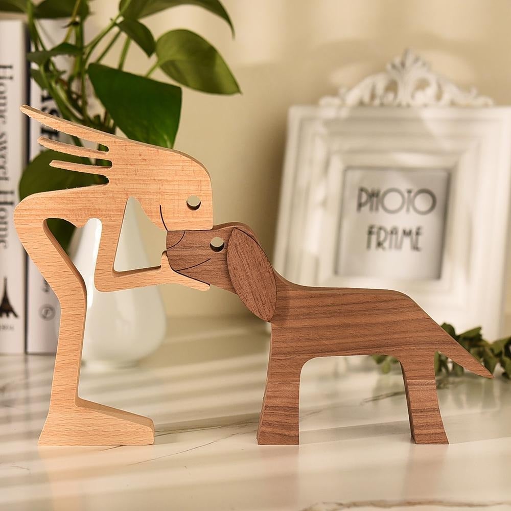 Heartfelt Wooden Sculpture - A Tribute to Your Beloved Dog
