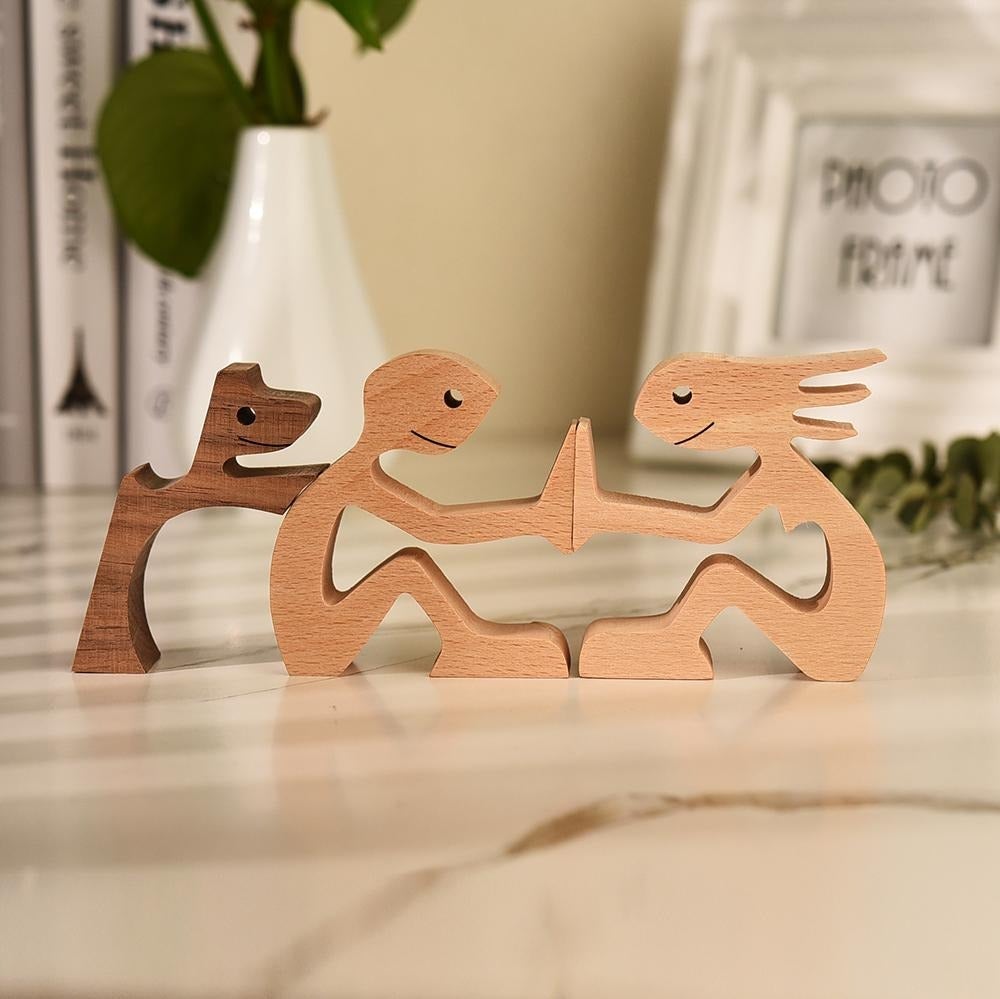 Heartfelt Wooden Sculpture - A Tribute to Your Beloved Dog