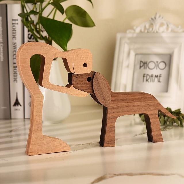 Heartfelt Wooden Sculpture - A Tribute to Your Beloved Dog