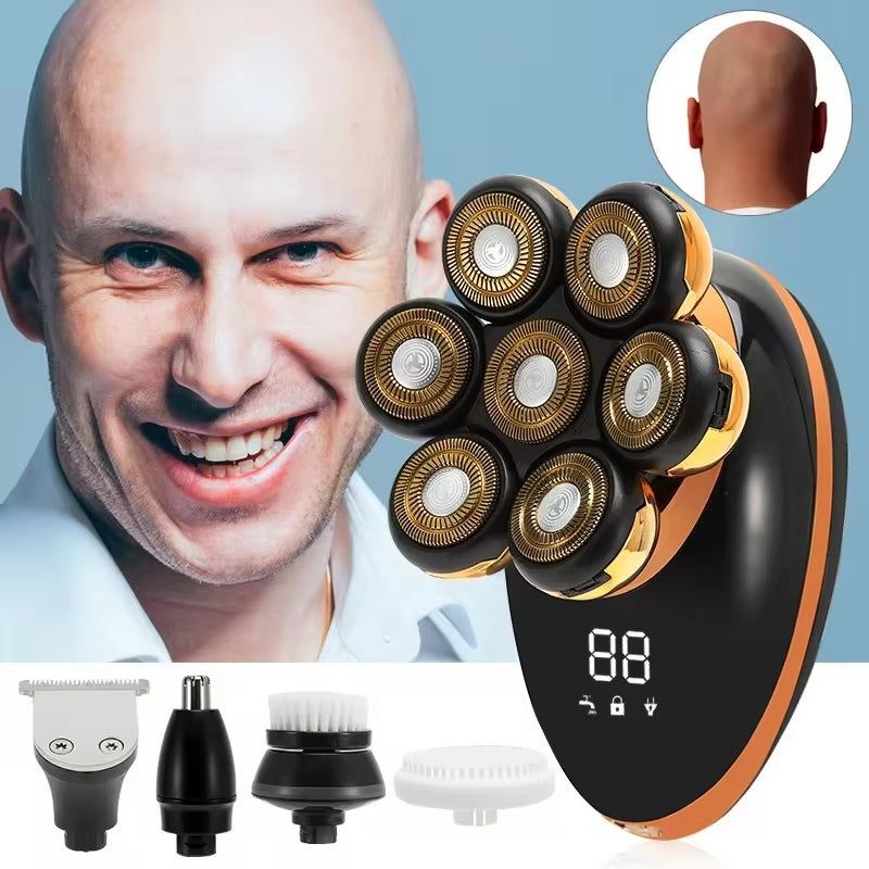 7D Bald Head Shaver and 5-in-1 Grooming Set for Men UK