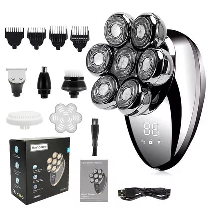 7D Bald Head Shaver and 5-in-1 Grooming Set for Men UK