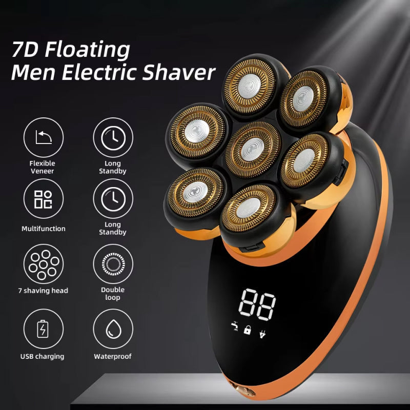 7D Bald Head Shaver and 5-in-1 Grooming Set for Men UK