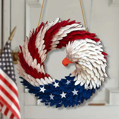 Festive Eagle-Themed Door Wreath for Patriotic Celebrations
