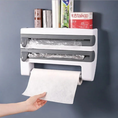 Space-Saving Dispenser for Cling Film and Kitchen Roll