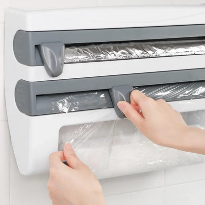 Space-Saving Dispenser for Cling Film and Kitchen Roll