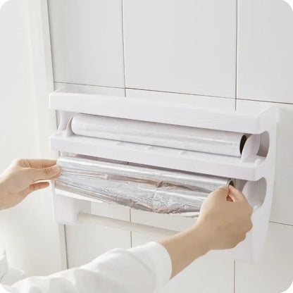 Space-Saving Dispenser for Cling Film and Kitchen Roll