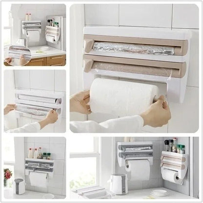 Space-Saving Dispenser for Cling Film and Kitchen Roll