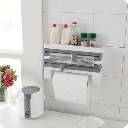 Space-Saving Dispenser for Cling Film and Kitchen Roll