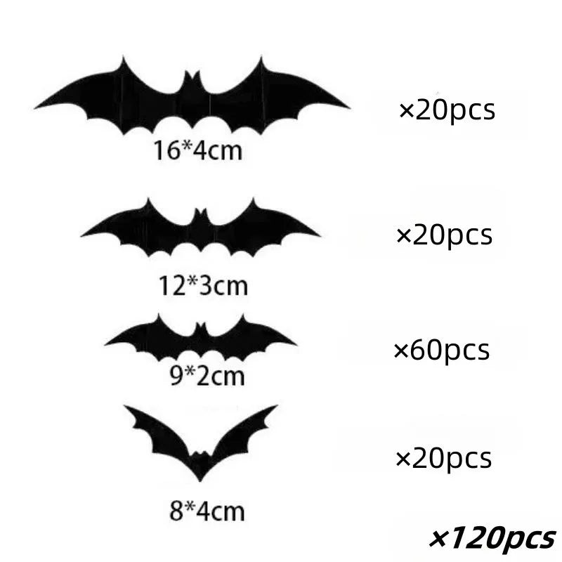 Halloween Wall Stickers for Home Decoration - 120 Piece Set