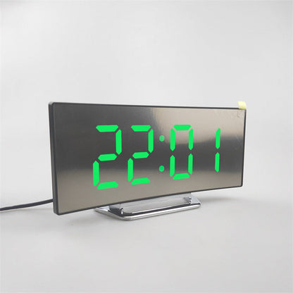 Digital Alarm Clock with Curved Display – Compact Modern Timepiece