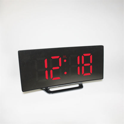 Digital Alarm Clock with Curved Display – Compact Modern Timepiece