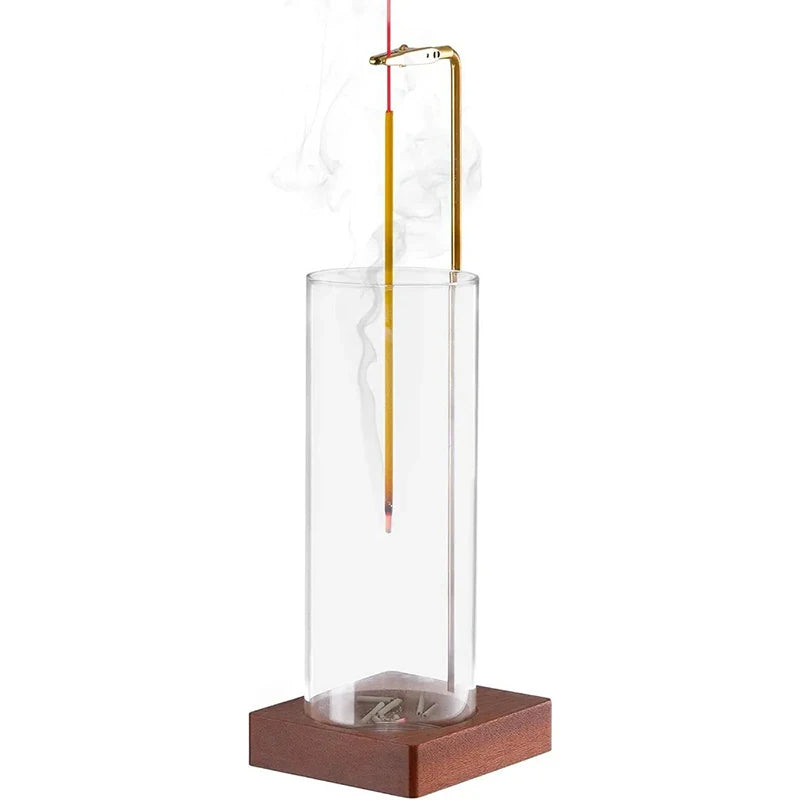 Elegant Glass Incense Holder with Removable Ash Tray