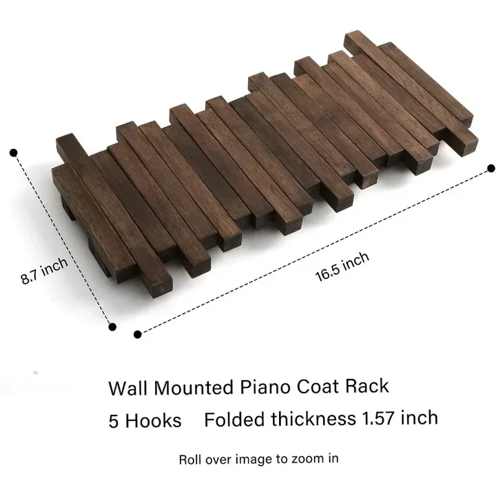Coat Hook Rack Made from Natural Wood