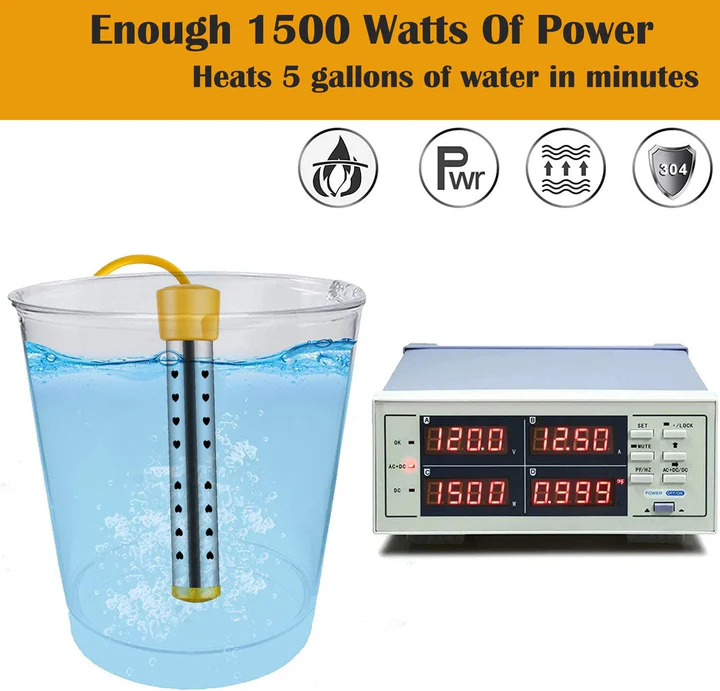 Immersion Water Heater for Quick Heating