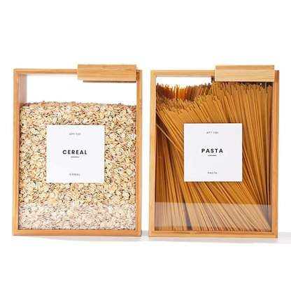 Bamboo Food Storage Container with Cereal Dispenser