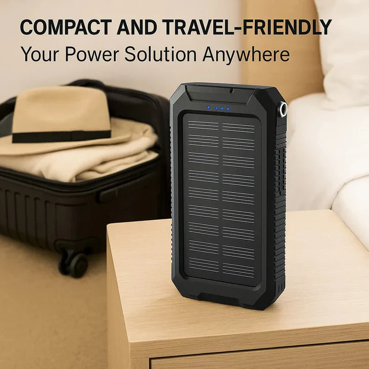 Solar Power Bank 30,000mAh – Waterproof Portable Charger