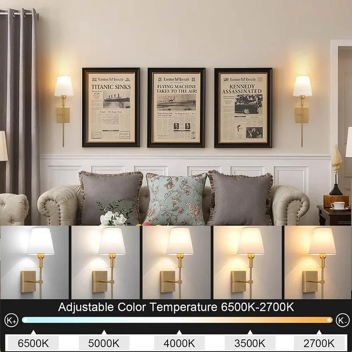 Set of 2 Rechargeable Wireless Wall Lights