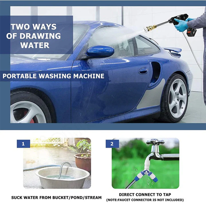 Portable High-Pressure Washer - Cordless with 2 Rechargeable Batteries