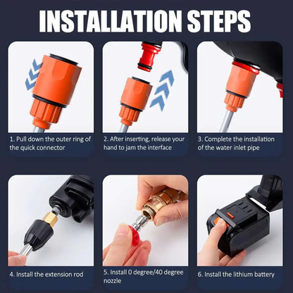 Portable High-Pressure Washer - Cordless with 2 Rechargeable Batteries