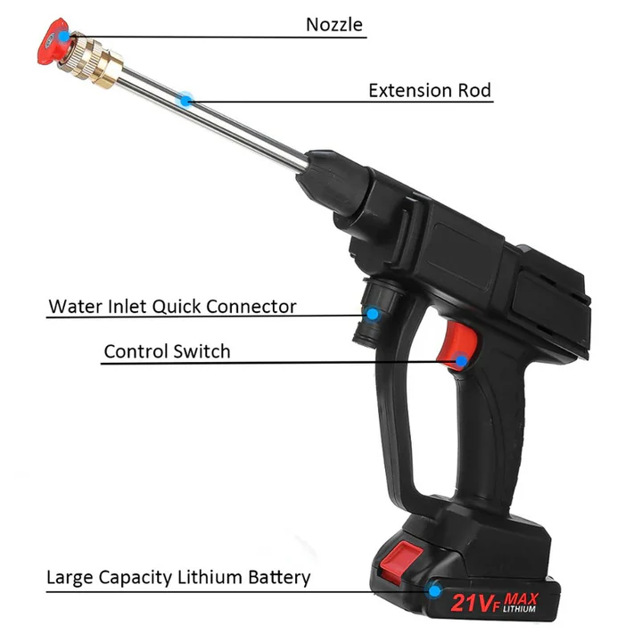 Portable High-Pressure Washer - Cordless with 2 Rechargeable Batteries