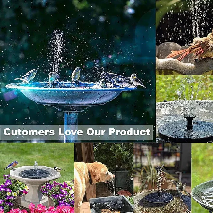 Solar Powered Fountain Featuring 60 LED Lights