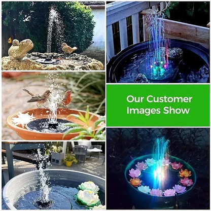 Solar Powered Fountain Featuring 60 LED Lights