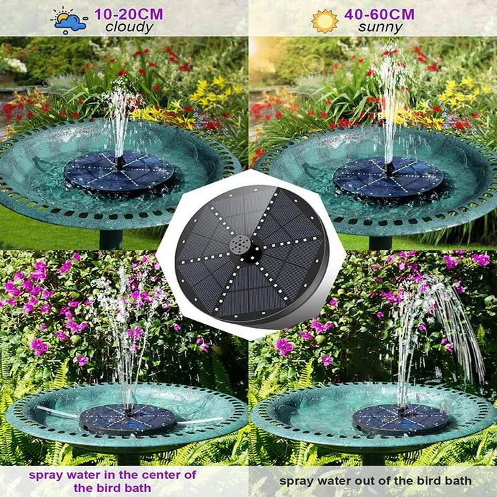 Solar Powered Fountain Featuring 60 LED Lights