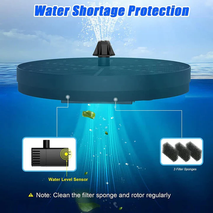 Solar Powered Fountain Featuring 60 LED Lights
