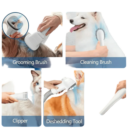 Quiet Dog Grooming Vacuum with Complete Pet Hair Clippers and Brush Set