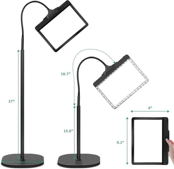 LED Lighted Full-Page Magnifier Glass