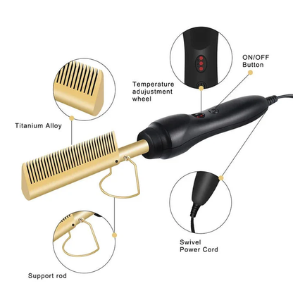 Hot Comb Designed for Thick and Coarse Hair
