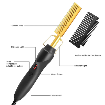 Hot Comb Designed for Thick and Coarse Hair