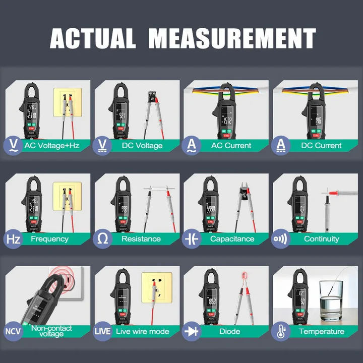 Clamp Meter for AC and DC Electric Measurements