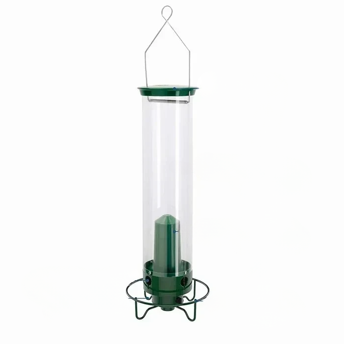 Weight-Activated Squirrel-Resistant Bird Feeder - 4 Ports, Metal & Polycarbonate