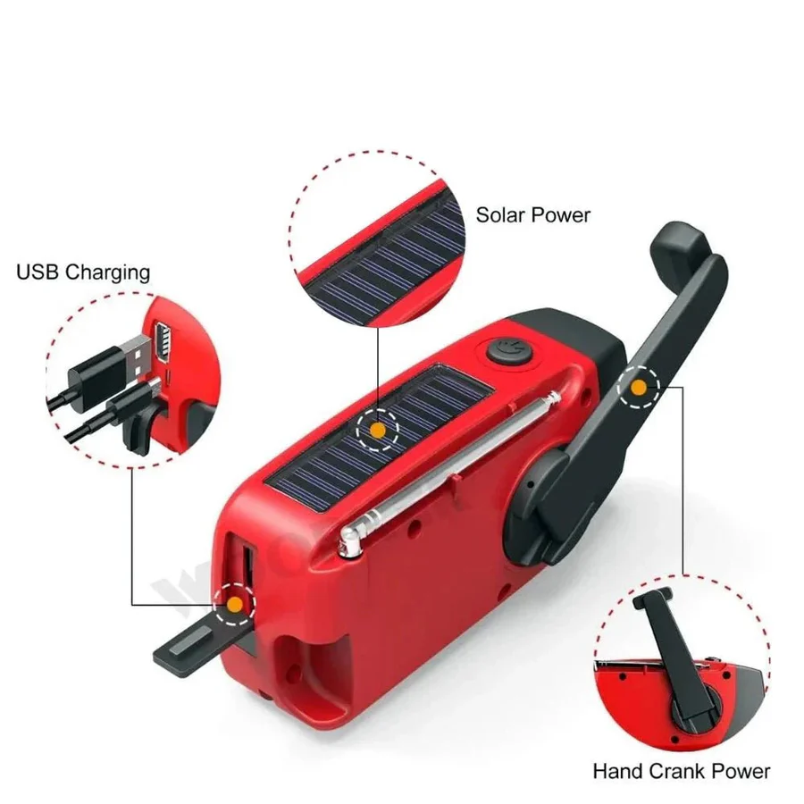 Emergency Solar Radio with Power Bank Functionality