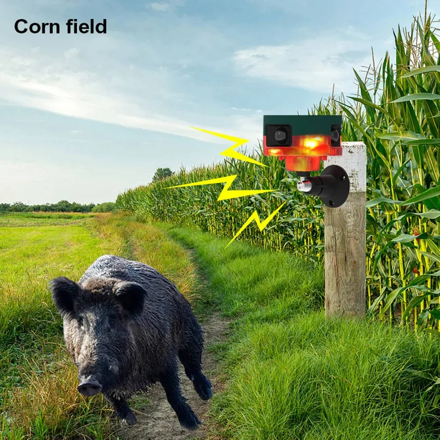 360-Degree Solar Animal Repeller for Birds, Pigeons, Boars, Rabbits, and Deer
