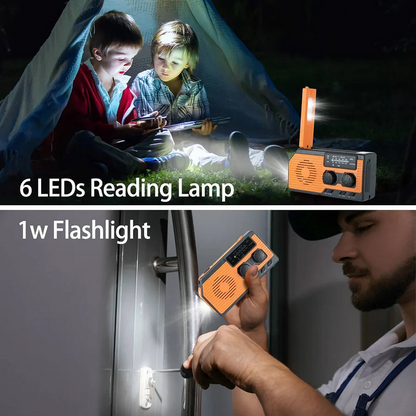 Emergency Radio with Hand Crank and Solar Power